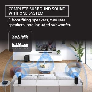 Sony HT-S60 Home Theater System Soundbar with Subwoofer and Rear Speakers - Black - Image 8