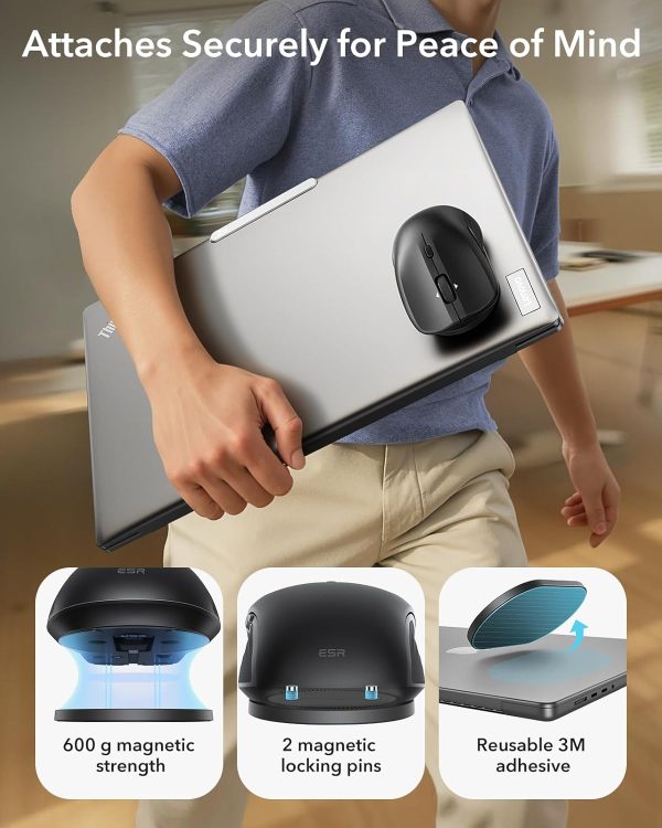 ESR MagMouse Snap to Carry Wireless Mouse - Black - Image 8
