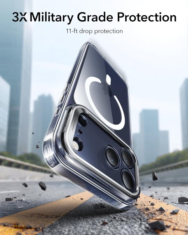 71N1xM70dVL._AC_SL1500_ iPhone 17 Pro ESR Classic Hybrid With Stand Case - Clear - Image 6