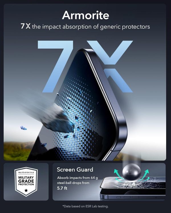 iPhone 17 Air ESR UltraFit Armorite Glass Protector 2 Pack - Clear - Image 4