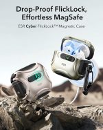 AirPods Pro 3 ESR Cyber FlickLock Magnetic Case - Titanium - Image 7
