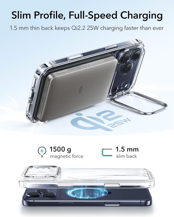 71aCgGzEJAL._AC_SL1500_ iPhone 17 Pro ESR Classic Hybrid With Stand Case - Clear - Image 4