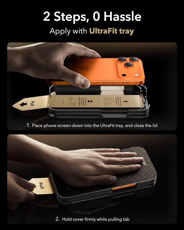 71cKjTb1J3L._AC_SL1500_ iPhone 17 Pro Max ESR UltraFit Armorite Glass Protector 2 Pack - Clear - Image 3