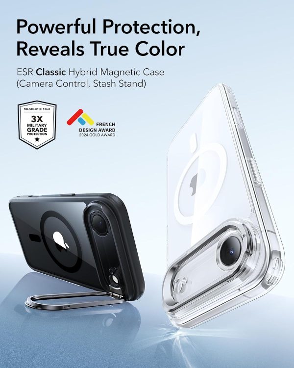 71fkn0q5gDL._AC_SL1500_ iPhone 17 Air ESR Classic Hybrid With Stand Case - Clear Black - Image 5