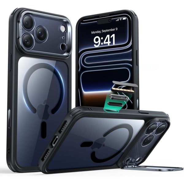 71jSjvNbAwL._AC_SL1500_ (1) iPhone 17 Pro ESR Classic Hybrid With Stand Case - Clear Black - Image 1