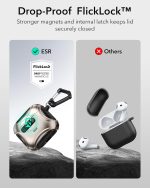 AirPods Pro 3 ESR Cyber FlickLock Magnetic Case - Titanium - Image 5