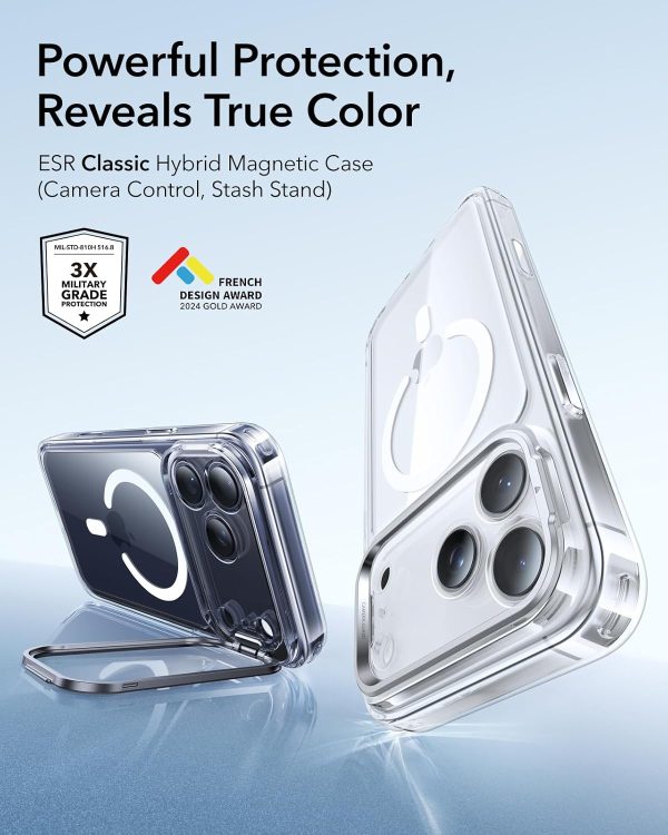 71m72Dl1iTL._AC_SL1500_ iPhone 17 Pro ESR Classic Hybrid With Stand Case - Clear - Image 8