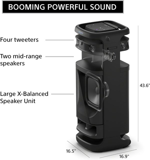 Sony SRS-ULT1000 Bluetooth Karaoke Party Speaker - Black - Image 6