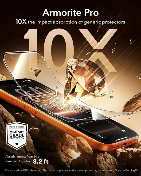 iPhone 17 Pro ESR UltraFit Armorite Pro Glass Protector 1 Pack – Clear - Image 7