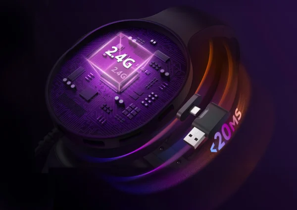 QCY Heroad V200 Wireless / Bluetooth Gaming Headset H4GM - Black - GC - Image 8