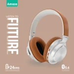 Amaze A650 Strong Base Wireless Headphone - Silver/Brown - BIS