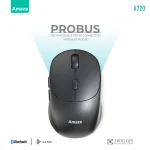 Amaze A720 Probus Triple Connection Rechargeable Wireless Mouse - White - BIS