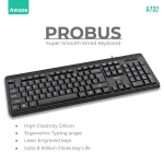 Amaze A732 Probus Super Smooth Ergonomic Wired Keyboard - Black - BIS - Image 3