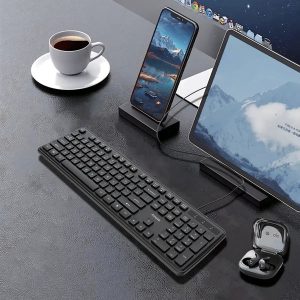 Amaze A734 Probus Super Silent Chocolate Keys Wired Keyboard - Black - BIS - Image 2