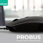 Amaze A704 Probus Silent Touch Wired Mouse - Black - BIS - Image 3