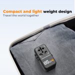 Tessan 85W Travel Adapter with Built in Retractable Cable - Black - Image 7