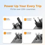 Tessan 85W Travel Adapter with Built in Retractable Cable - Black - Image 14