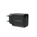Choetech 35W Gan Wall Charger 2x USB-C PD with Display - PD6051 - Black - GC