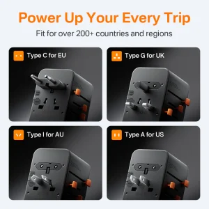 Tessan 205W Travel Adapter - TS-WTA13 - Black - Image 5