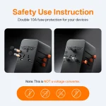 Tessan 205W Travel Adapter - WTA13 - Black - Image 3