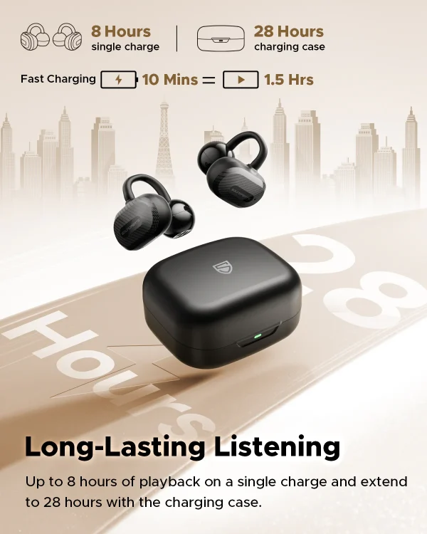 Soundpeats Air Clip Wireless Earbuds - Black - GC - Image 2