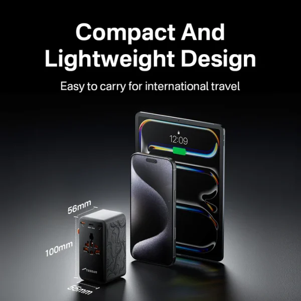 Tessan 205W Travel Adapter - WTA13 - Black - Image 2