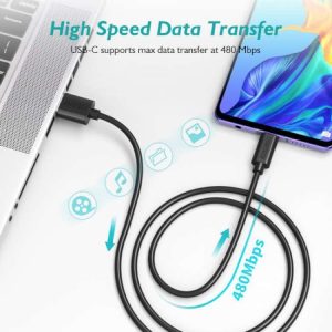 Choetech USB A to Type C Cable 2m - AC0003 - Black - GC - Image 3