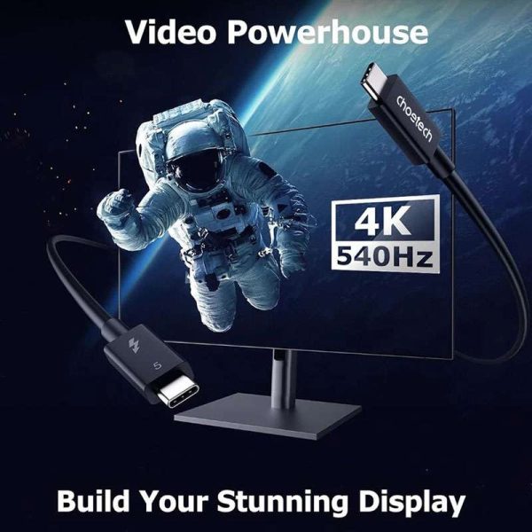 -image-23447 Choetech 240W Thunderbolt 5 Type-C to Type-C High Speed 8K Cable - A3011 - Black - GC - Image 2