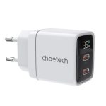Choetech 35W Gan Wall Charger 2x USB-C PD with Display - PD6051 - White - GC