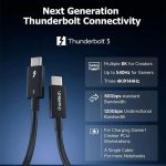 Choetech 240W Thunderbolt 5 Type-C to Type-C High Speed 8K Cable 1M - A3011 - Black - GC - Image 3