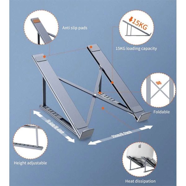 -image-9364 Choetech Foldable Laptop Stand - H055-SL - Silver - GC - Image 6