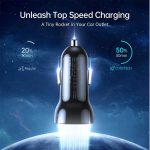 Choetech Dual USB-C Ports PD 40W Fast Car Charger - TC0008 - Black - Image 4