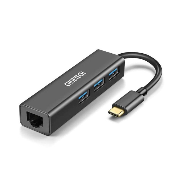 mage-2532 Choetech 4-In-1 USB-C to Gigabit RJ45 Adapter with USB Hub - HUB-U02 Best Price in Pakistan