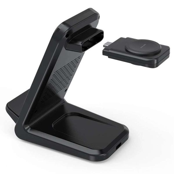w-image-14043 Choetech 15W 3 in 1 Wireless Charger Stand - Black - GC - Image 2