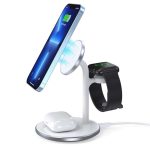 Choetech 3 in 1 Magnetic MagSafe Wireless Charger Station - T585-F  - Silver - GC