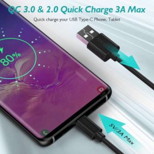 Choetech USB A to Type C Cable 2m - AC0003 - Black - GC - Image 6
