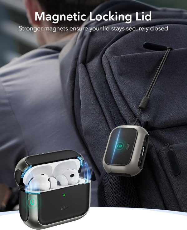 AirPods Pro 3 ESR Orbit Hybrid Magnetic Case - Titanium - Image 9
