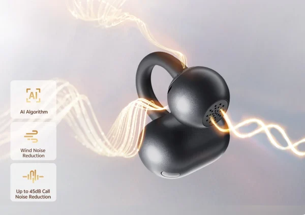 QCY Crossky C50 Open-Ear Clip Earbuds - Black - GC - Image 7