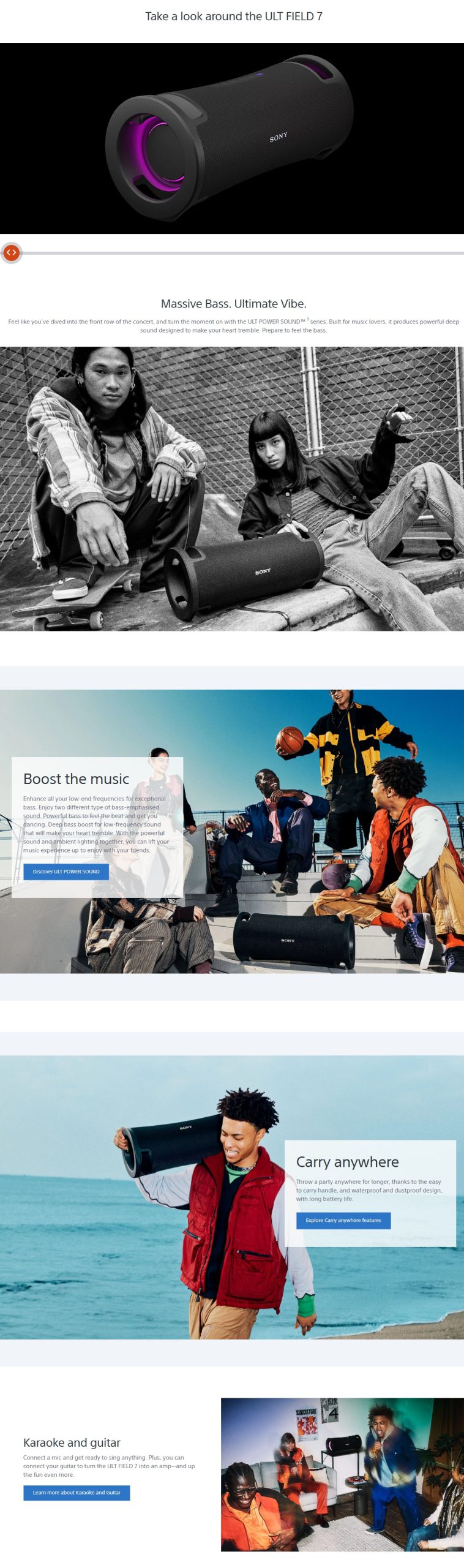 Sony ULT Field 7 SRS ULT70 Wireless Portable Bluetooth Speaker Black Feature scaled