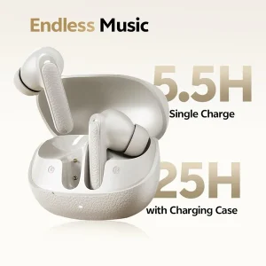 QCY Buds ANC HT15 Earbuds - Black - GC - Image 2
