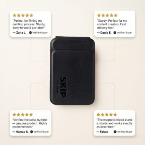 Magnetic Tripod Stand & Wallet by Skip the Noise  - Black - Image 3