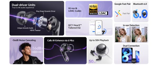 QCY MeloBuds N70 Earbuds - Titanium Gold - GC - Image 2