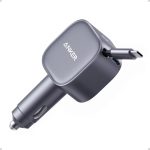 Anker Nano Car Charger 75W Built-In Retractable Usb-C Cable - Grey - A2738HA2 - OP