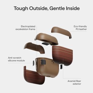 AirPods Pro 3 Pitaka Aramid Fiber Magnetic Case - Golden Glint - Image 2