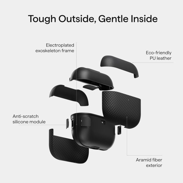 AirPods Pro 3 Pitaka Aramid Fiber Magnetic Case  - Black - Image 3
