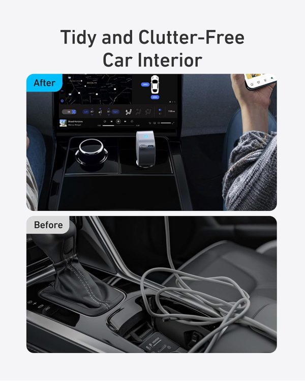 Anker Nano Car Charger 75W Built-In Retractable Usb-C Cable - Grey - A2738HA2 - OP - Image 2