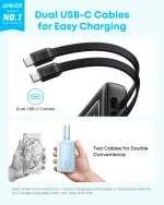 Anker Zolo Powerbank 10000mAh 35w Built-In Dual USB-C Cable - White - A1680H22 - OP - Image 5