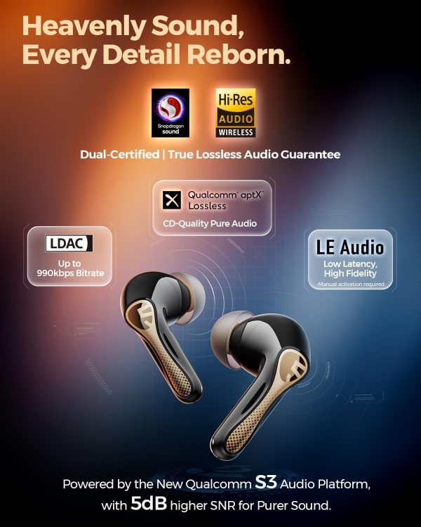 Soundpeats Air5 Pro+ Wireless Earbuds - Black - GC - Image 5