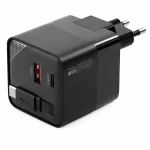 Choetech 65W GaN Charger EU with Built in Retractable Cable - Black - PD6091