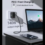 Choetech PD3016 GaN 140W PD Fast Charger - Black - GC - Image 5